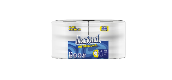 NACIONAL Papel Higienico Jumbo Hoja Simple Blanco 4Rollos x 515 Mtrs